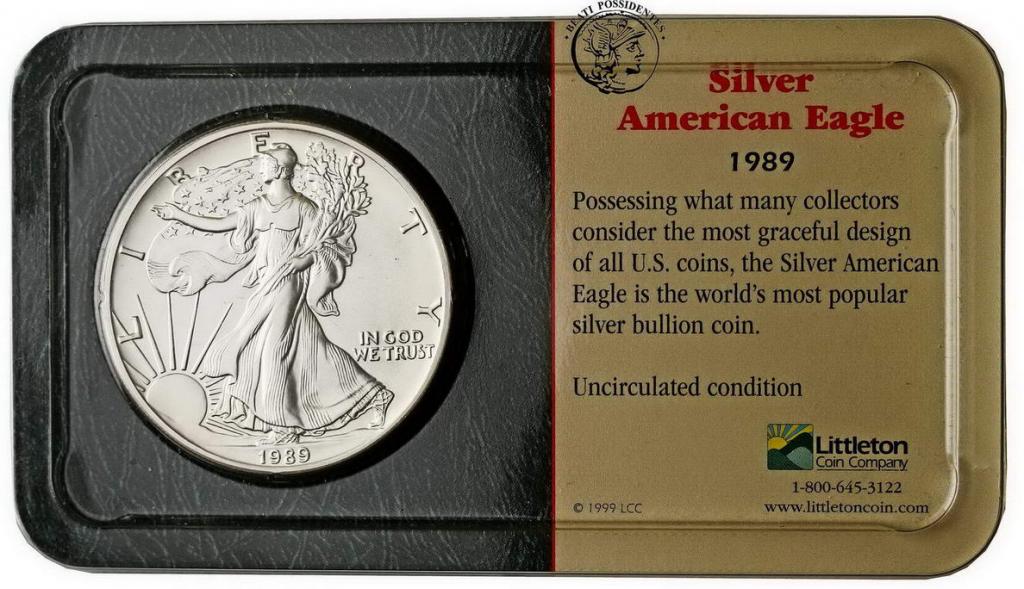 USA 1 $ dolar 1989 Orzeł 1 uncja srebra st. 1