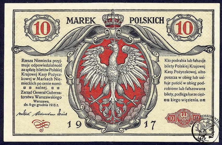 Polska 10 marek polskich 1916 ...Generał st.2-