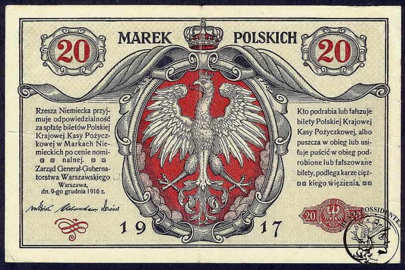 Polska 20 marek polskich 1916 ...Generał st.3
