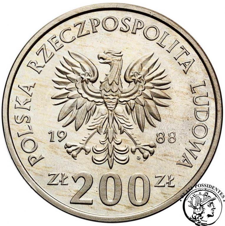 PRÓBA CuNi 200 złotych 1988 Włochy piłka st.L/L-