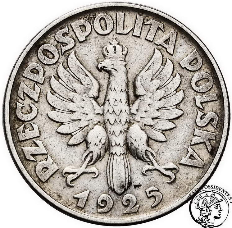 Polska 2 złote 1925 bez kropki st. 3-