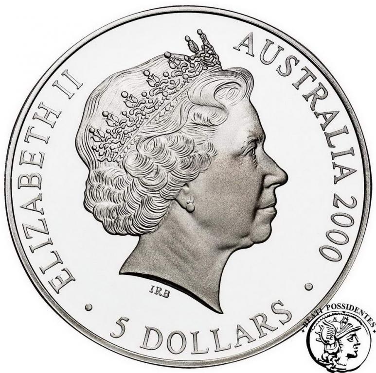 Australia 5 dolarów 2000 Olimp. Sydney opera st.L