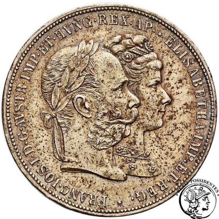 Austria 2 Guldeny 1879 srebrne wesele st.2
