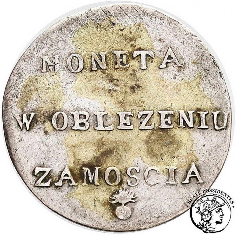 Polska Zamość 2 złote 1813 oblężenie st.3