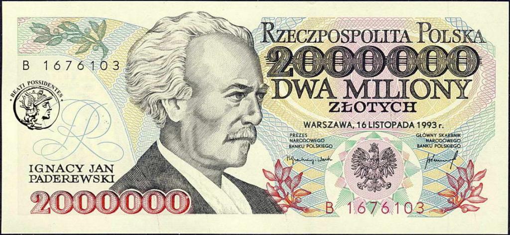 Polska 2000 000 złotych 1993 seria B st.1