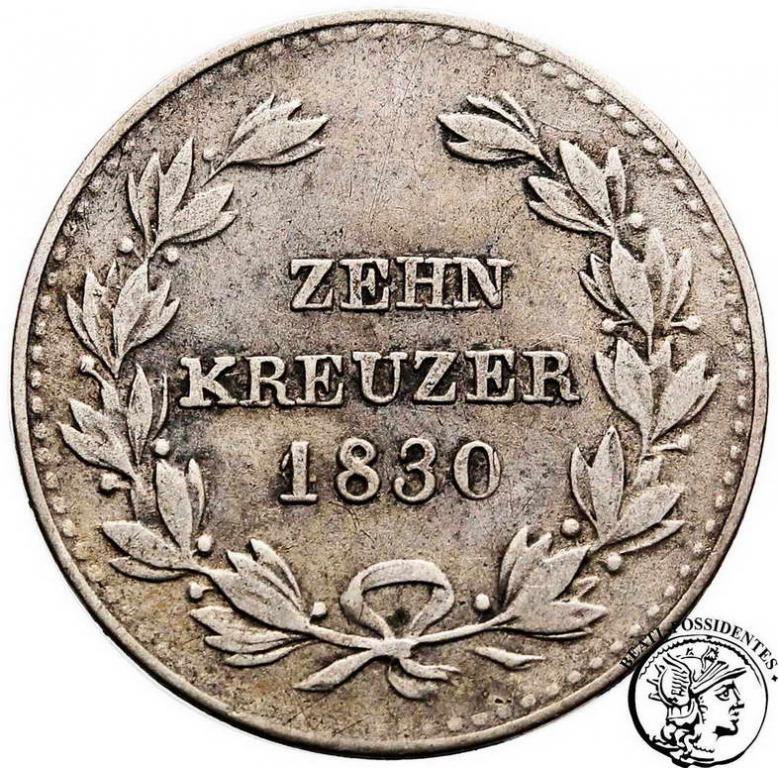 Niemcy Badenia 10 Kreuzer 1830 st.3
