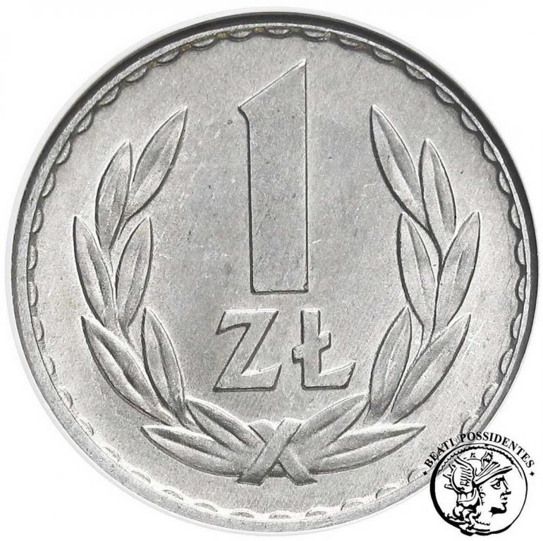 Polska PRL 1 złoty 1966 Al GCN MS65