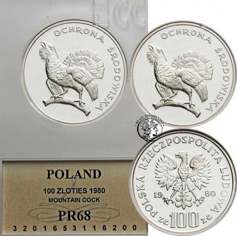 Polska PRL 100 złotych 1980 Głuszec GCN PR68