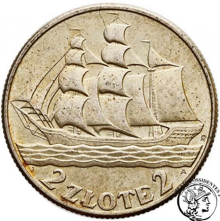 Polska 2 złote 1936 Żaglowiec st. 2+/1-