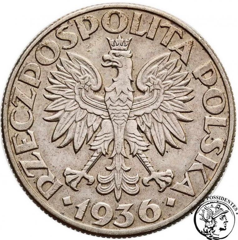Polska 5 złotych 1936 Żaglowiec st. 3