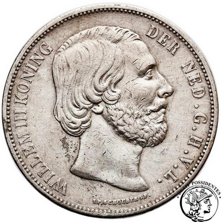 Holandia Wilhelm III 2 1/2 Guldena 1867 st.3
