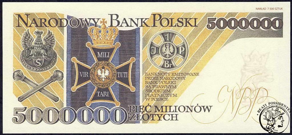 Polska Replika 5 000 000 złotych Piłsudski st. 1