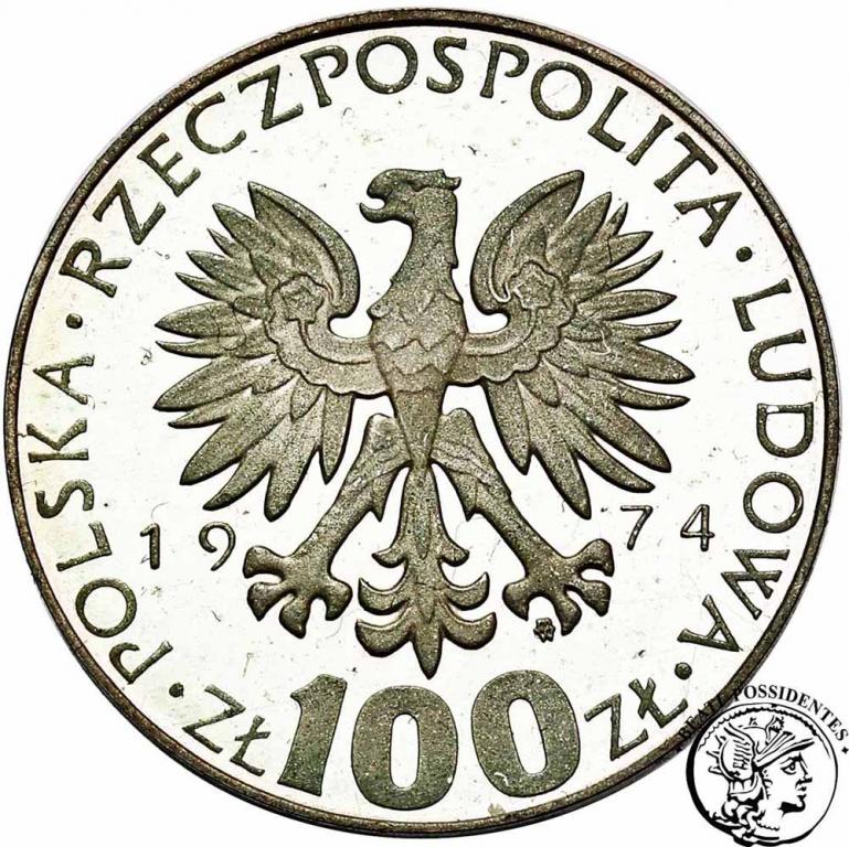 PRÓBA SREBRO 100 złotych 1974 Skłodowska st.L/L-
