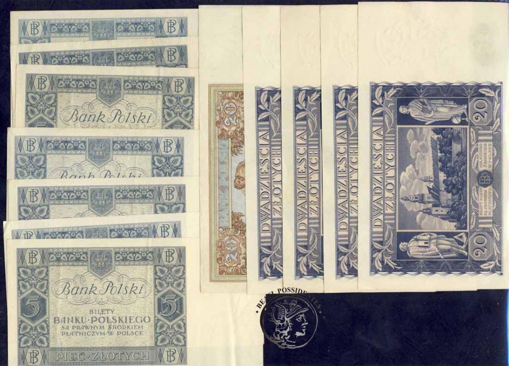 Polska II RP banknoty różne lot 12 sztuk st.3
