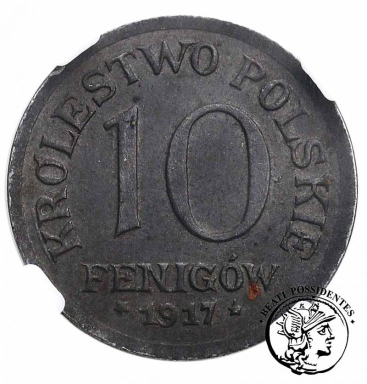 Polska Królestwo Polskie 10 Fenigów 1917 NGC MS63