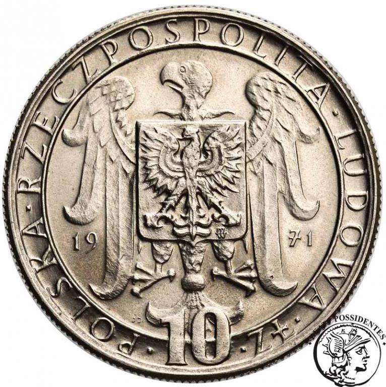 PRÓBA Nikiel 10 złotych 1971 Powstanie śląsk st. 1