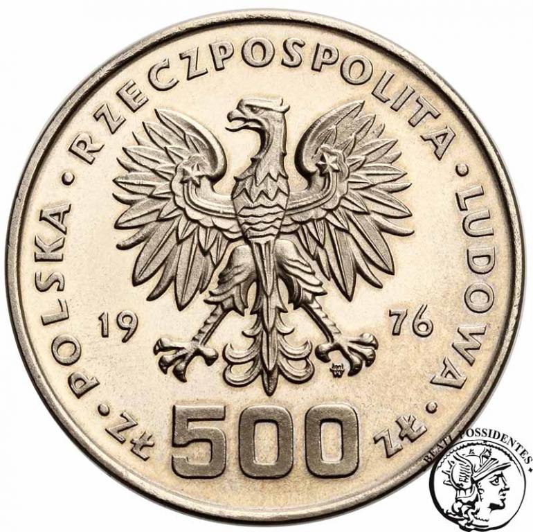 PRÓBA Nikiel 500 złotych 1976 Pułaski st.L-