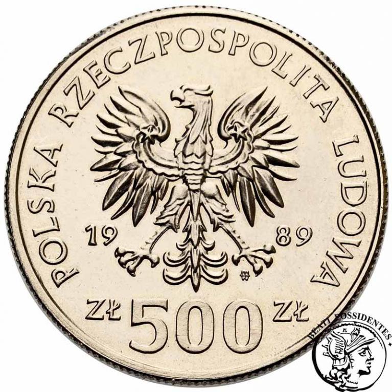 PRÓBA Nikiel 500 złotych 1989 Naród Polski st.1