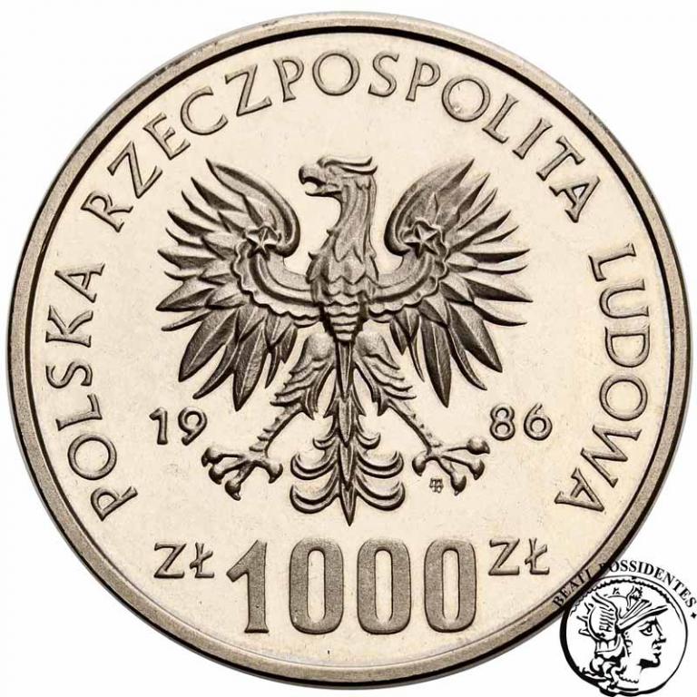 PRL PRÓBA Nikiel 1000 złotych 1986 Łokietek st.L