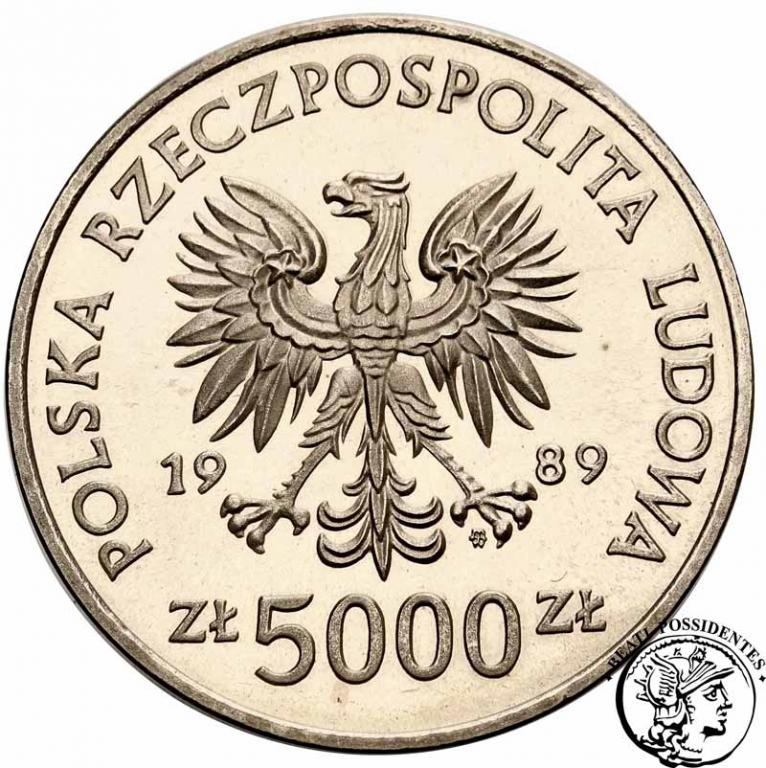 PRÓBA Nikiel 5000 złotych 1989 Jagiełło st. L