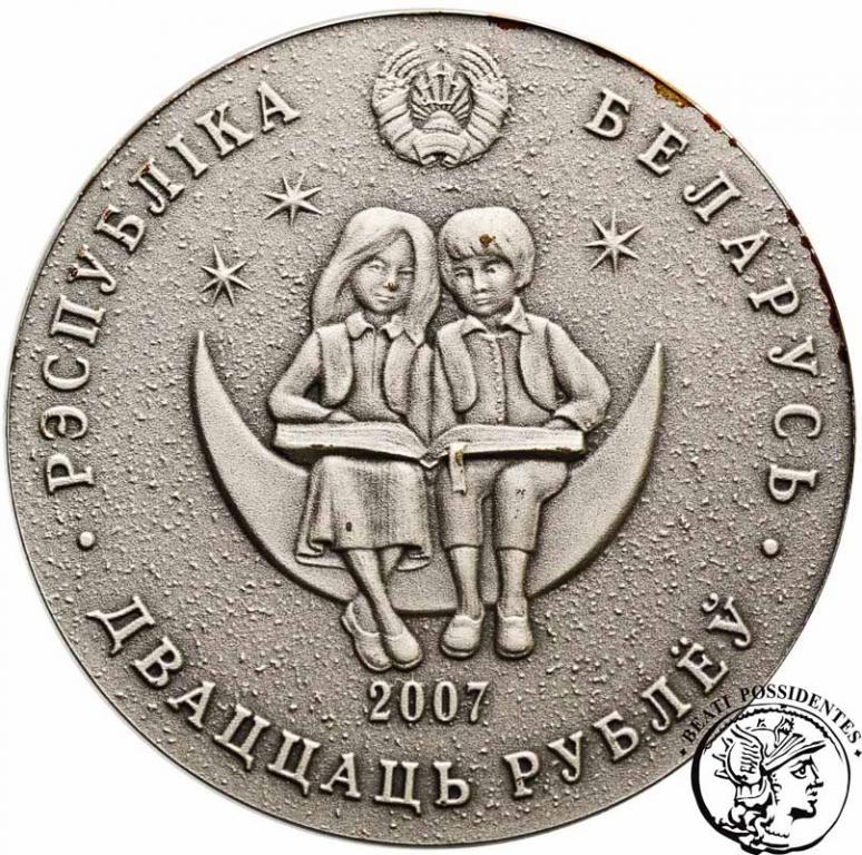 Białoruś 20 rubli Alicja Bajki 2007 st. 1