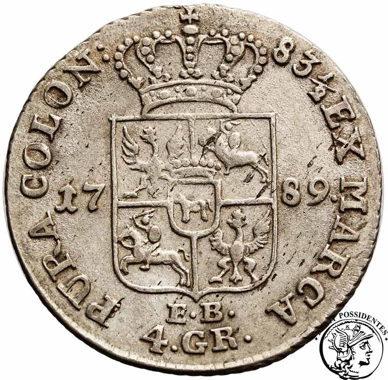 Polska St.A. Poniatowski złotówka 1789 st. 3+