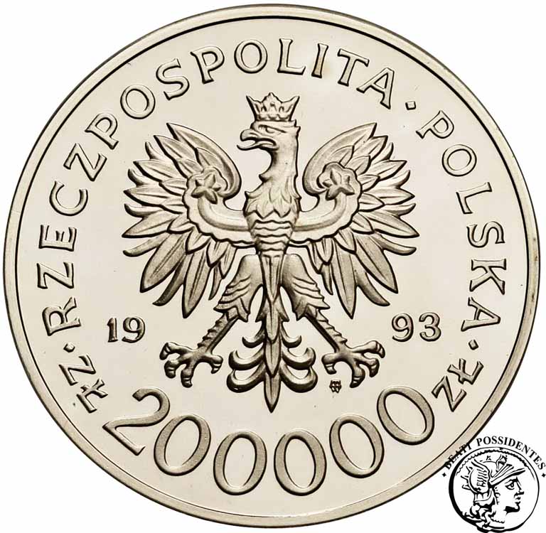 Polska 200 000 złotych 1993 Szczecin st. L
