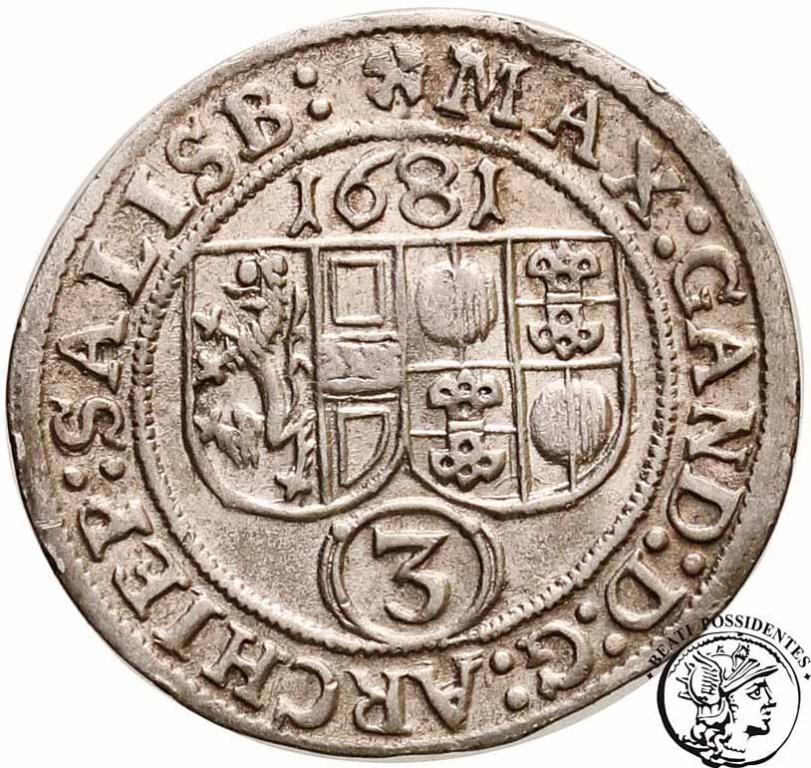 Austria Salzburg 3 Krajcary 1681 st. 2-