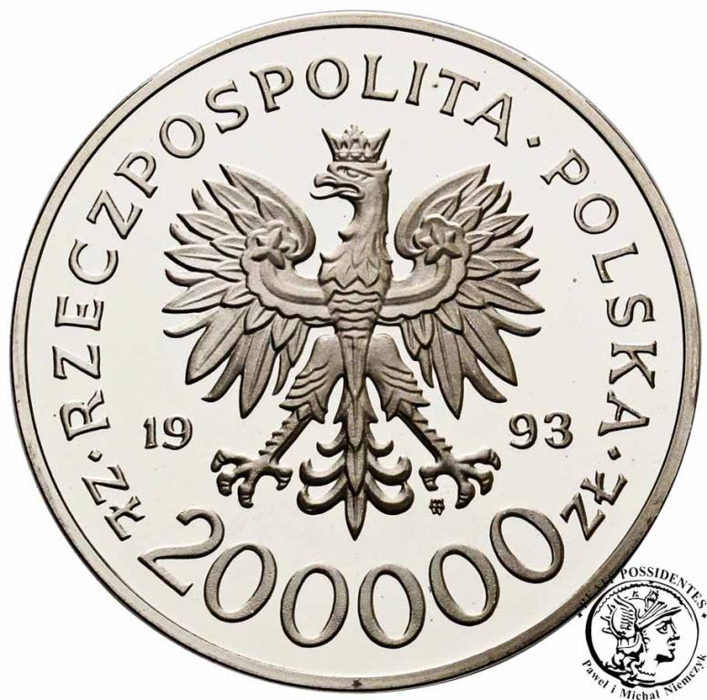 Polska III RP 200 000 złotych 1993 Szczecin st. L