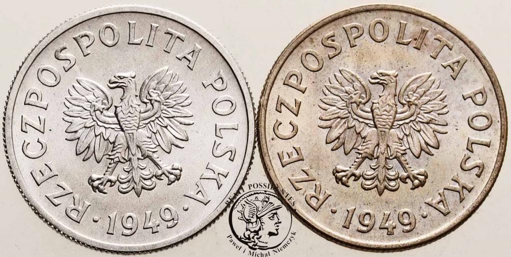 Polska PRL zestaw 50 groszy 1949 CuNi + Al st. 1