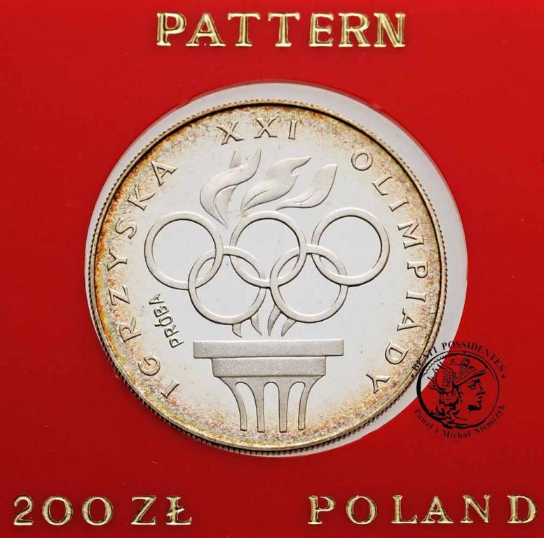 PRÓBA Srebro 200 złotych 1976 Znicz Olimpiada stL
