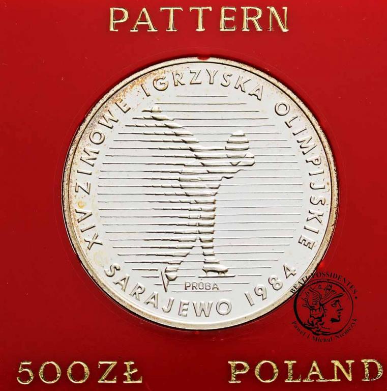 PRL PRÓBA Srebro 500 złotych 1983 Sarajewo st.L