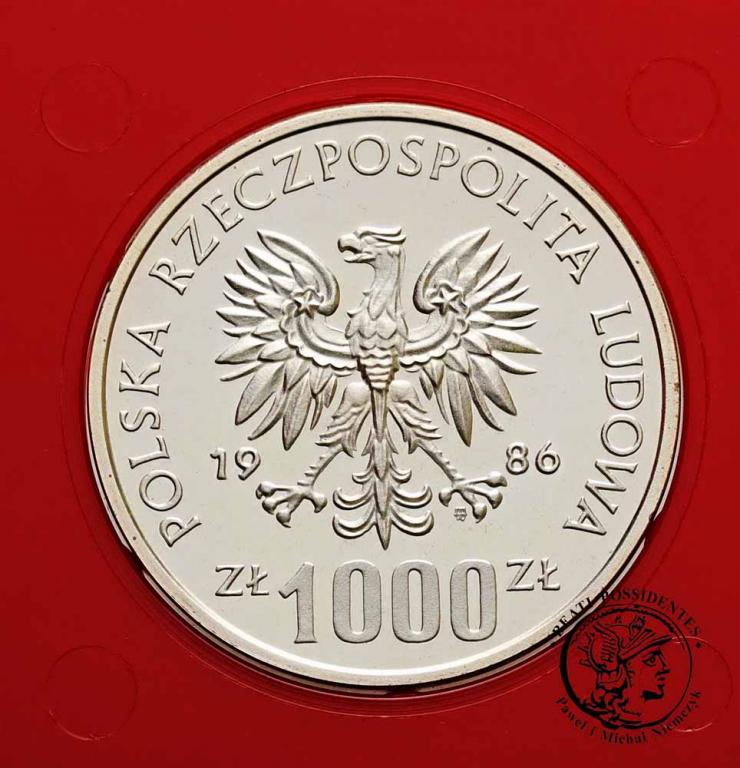 PRÓBA Srebro 1000 złotych 1986 Sowa st.L