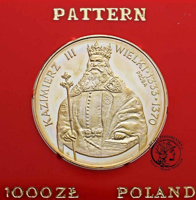 PRÓBA Srebro 1000 zł 1987 Kazimierz Wielki st.L