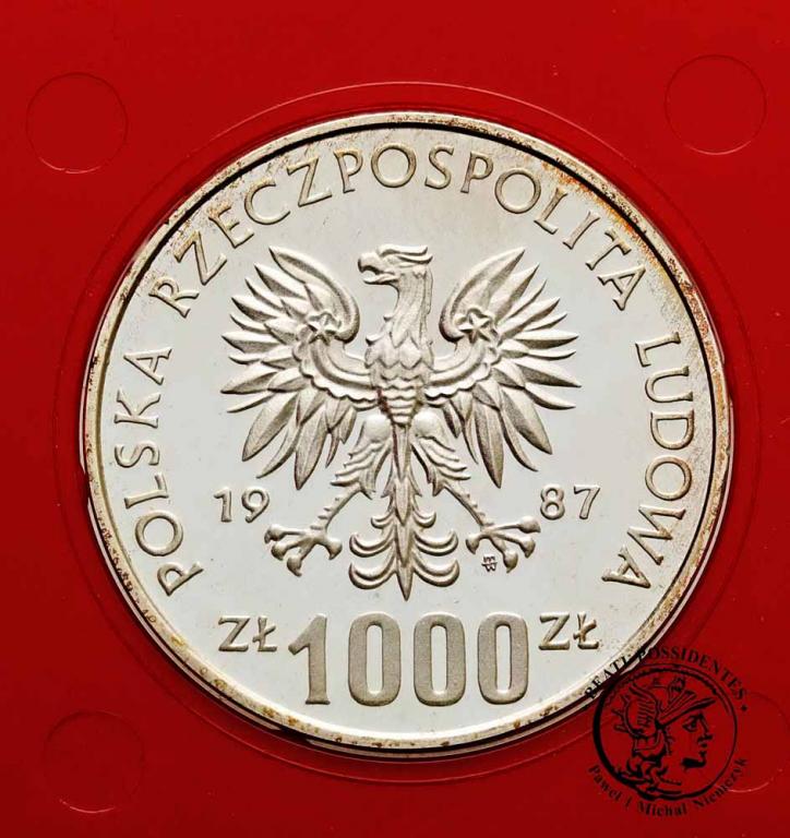 PRÓBA Srebro 1000 złotych 1987 Łuczniczka st.L