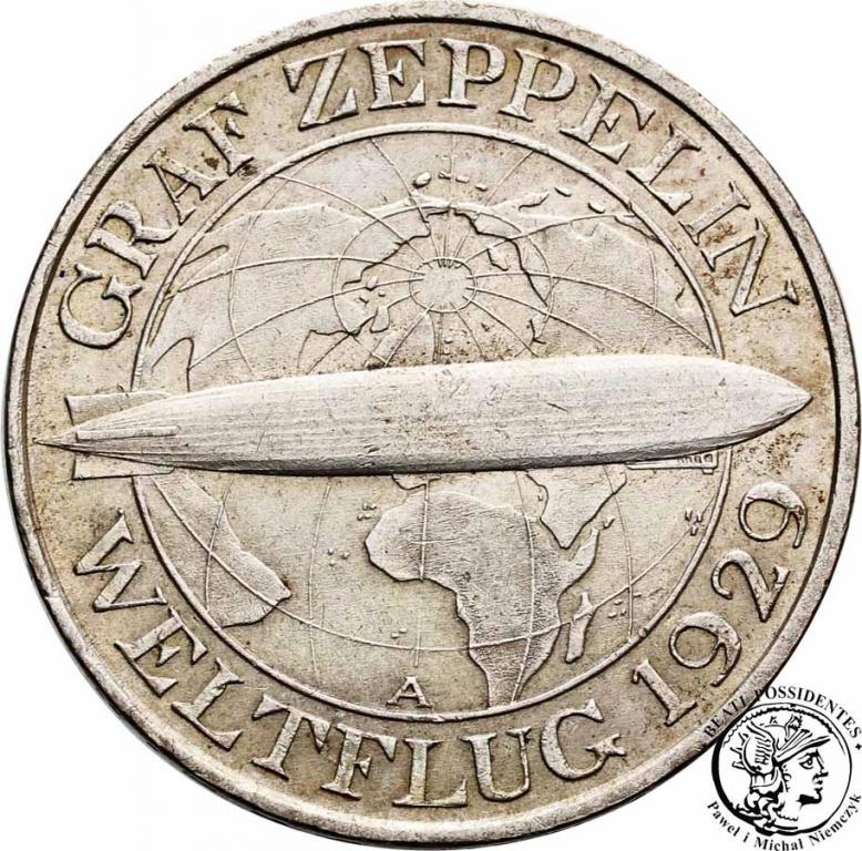 Niemcy Weimar 3 Marki 1930 A Zeppelin st. 3+