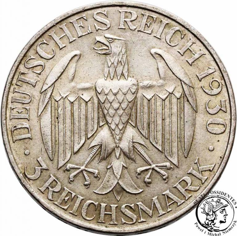 Niemcy Weimar 3 Marki 1930 A Zeppelin st. 3+