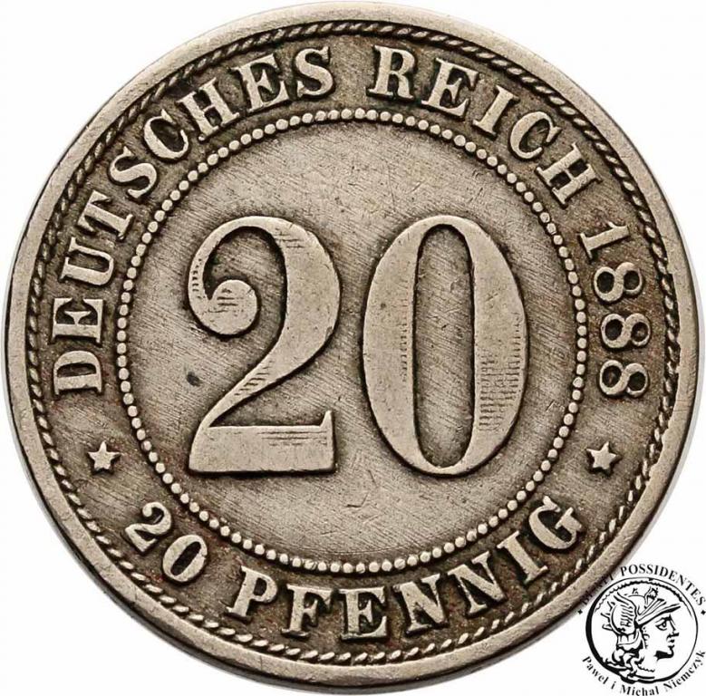 Niemcy 20 Pfennig 1888 E st.3
