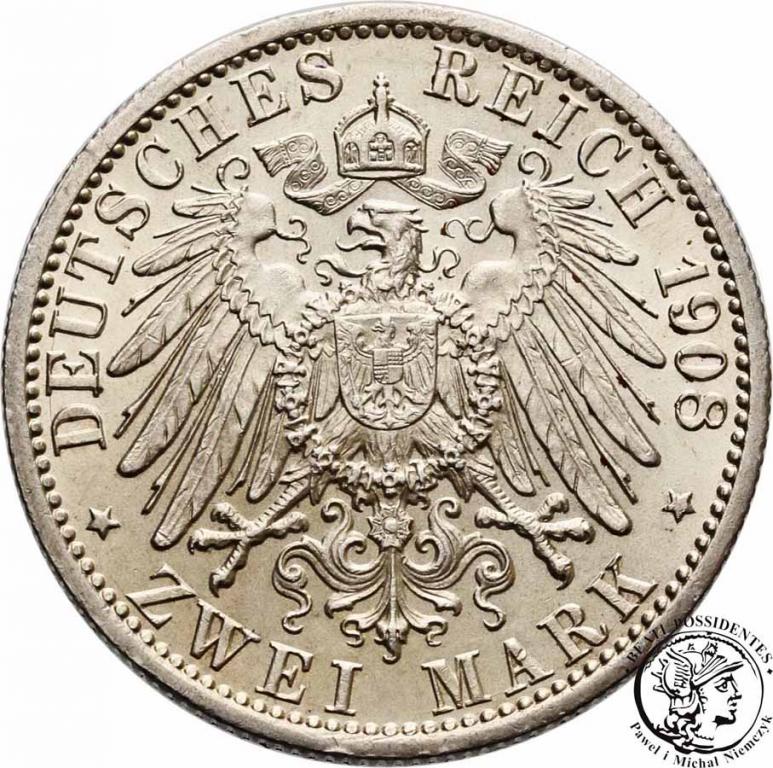 Niemcy Sachsen-Weimar Eisenach 2 Marki 1908 st.2-
