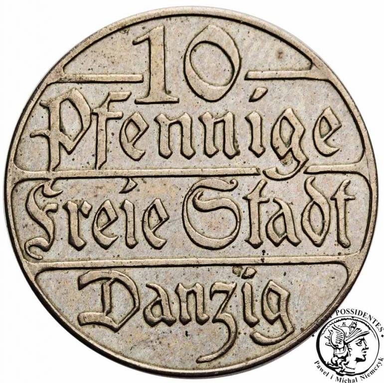 Polska Danzig W M Gdańsk 10 fenigów 1923 st. 2