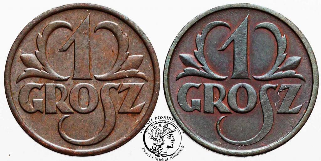 Polska II RP zestaw 2 x 1 grosz 1925 i 1939 st1/1-