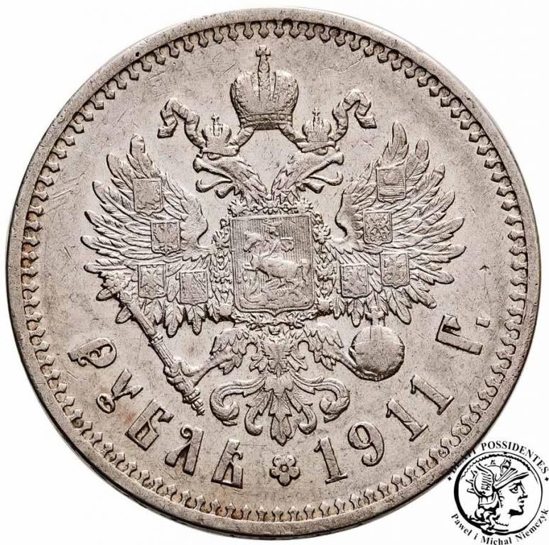 Rosja Mikołaj II rubel 1911 st. 3+