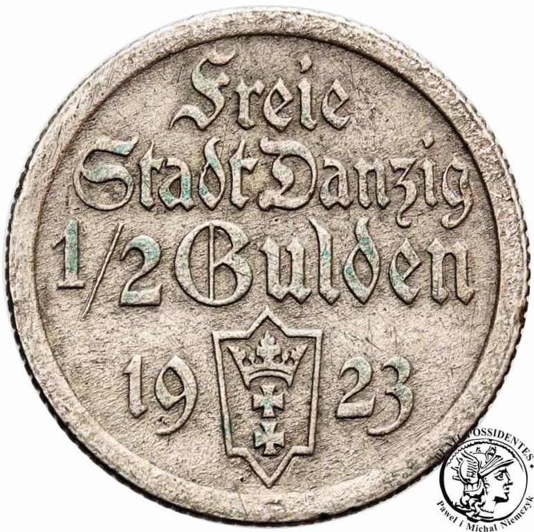Polska Wolne Miasto Gdańsk 1/2 Guldena 1923 st.3-