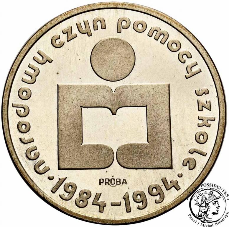 PRÓBA Srebro 1000 złotych 1986 Pomoc Szkole st.L-