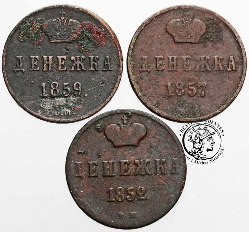 Mikołaj I 1/2 kopiejki 1852 + 1857 + 1859 BM? st.4