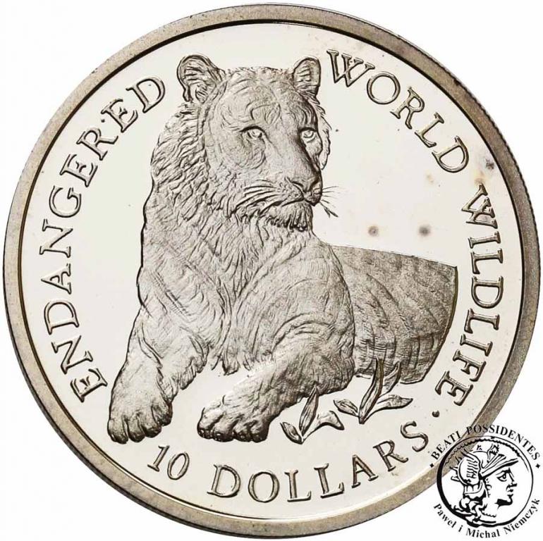 Cook Islands 10 dolarów 1990 tygrys st. L