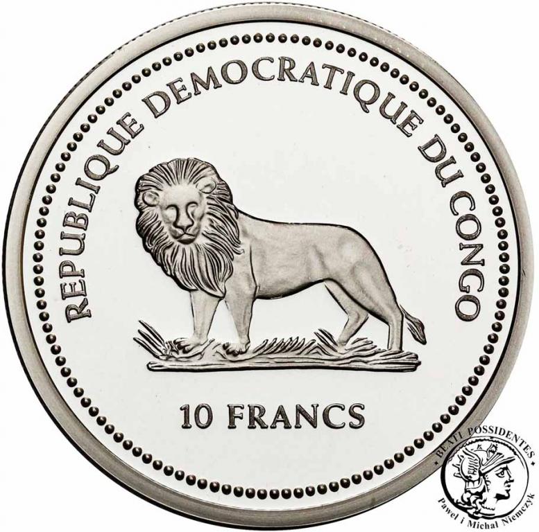 Kongo 10 franków 2003 jaszczur st. L