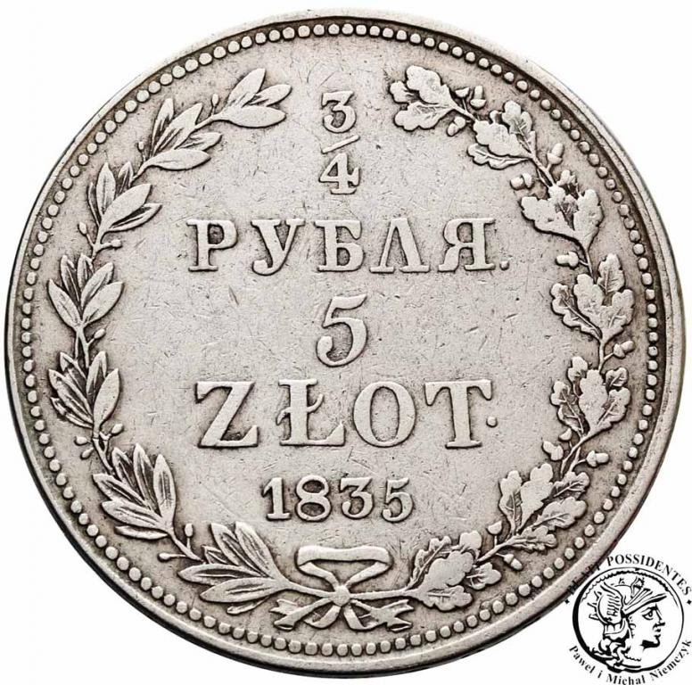 3/4 rubla = 5 złotych 1835 MW Mikołaj I st.3-