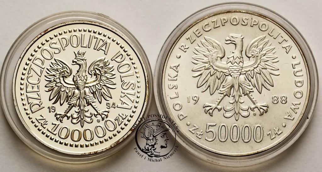 Polska 2 monety srebrne (lot) st.1-
