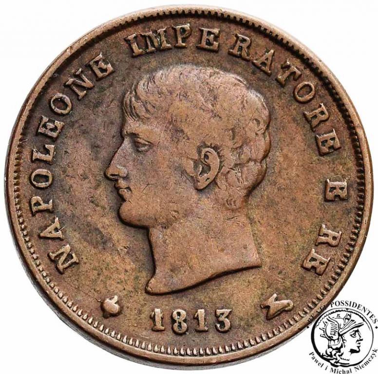 Włochy Napoleon I 3 cent 1813 M = Milan st.3+